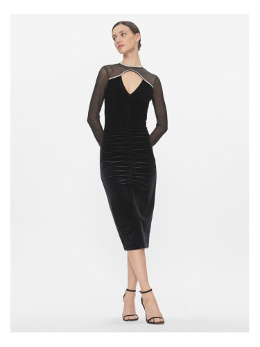 Nissa Коктейлна рокля RS14361 Черен Slim Fit