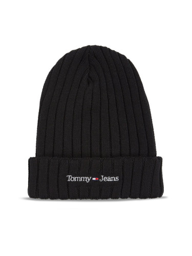 Tommy Jeans Шапка Tjm Sport Elevated Long Beanie AM0AM11678 Черен