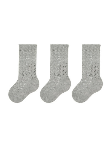 Condor Комплект 3 чифта дълги чорапи детски 2.518/2 Сив
