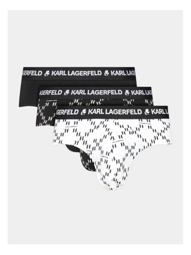 KARL LAGERFELD Комплект 3 чифта слипове Logo Monogram Brief Set(3Pack) 225M2102 Черен