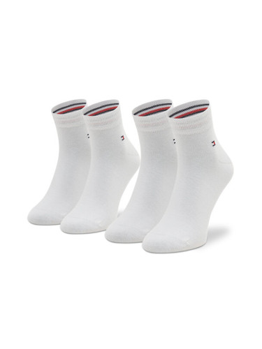 Tommy Hilfiger Комплект 2 чифта къси чорапи унисекс 342025001 Бял