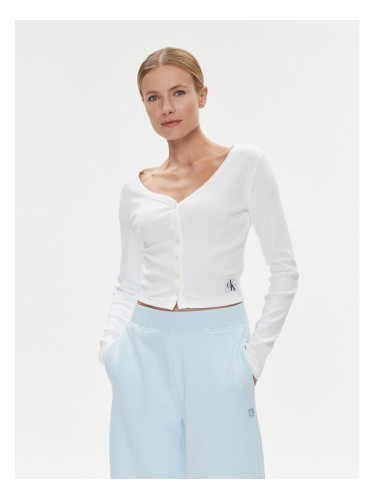 Calvin Klein Jeans Блуза J20J222570 Бял Regular Fit