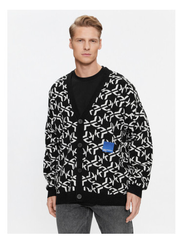 KARL LAGERFELD Кардиган Klj Monogram Jacquard Cardigan 236D2050 Черен Regular Fit