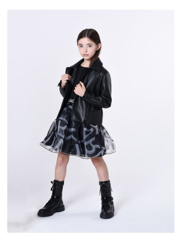 Karl Lagerfeld Kids Ежедневна рокля Z12261 S Черен Regular Fit