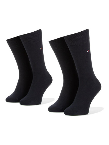 Tommy Hilfiger Комплект 2 чифта дълги чорапи мъжки 371111 Тъмносин