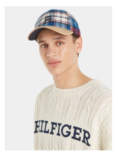 Tommy Hilfiger Шапка с козирка Th Monogram Tartan Cap AM0AM11991 Син