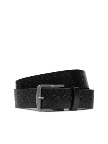 Calvin Klein Мъжки колан Classic Flat Lthr Belt 35Mm Aop K50K511518 Черен