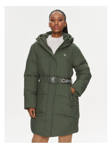 Calvin Klein Jeans Зимно палто J20J221894 Зелен Regular Fit
