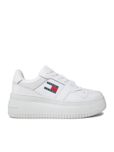 Tommy Jeans Сникърси Tjw Retro Basket Flatform Ess EN0EN02506 Бял