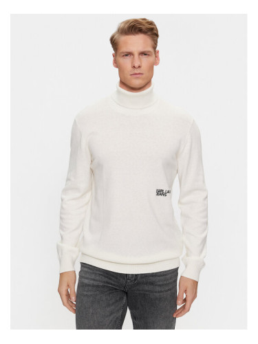 KARL LAGERFELD Поло Klj Lightweight Turtleneck 236D2000 Бял Slim Fit