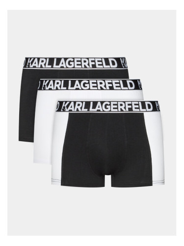 KARL LAGERFELD Комплект 3 чифта боксерки Full Elastic Trunk Set (3X) 235M2113 Черен