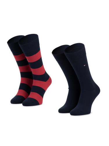 Tommy Hilfiger Дълги чорапи 342021001 Тъмносин