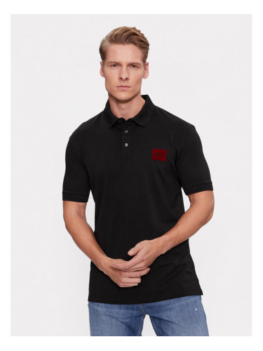 Hugo Тениска с яка и копчета Dereso_V 50501022 Черен Regular Fit