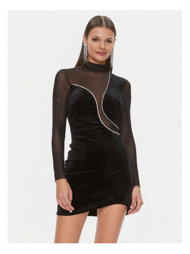 Nissa Коктейлна рокля RS14276 Черен Slim Fit