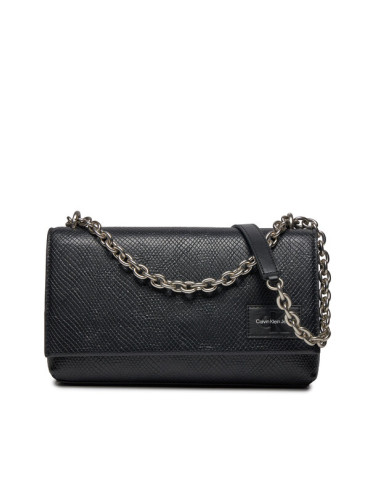 Calvin Klein Jeans Дамска чанта Sculpted Flap W/Chain25 Snake K60K611521 Черен