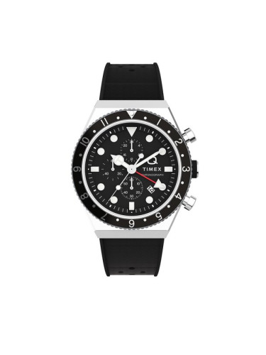 Timex Часовник Q Timex Three Time Zone Chronograph TW2V70000 Черен