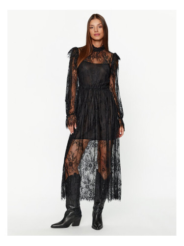 ViCOLO Коктейлна рокля TR0262 Черен Regular Fit