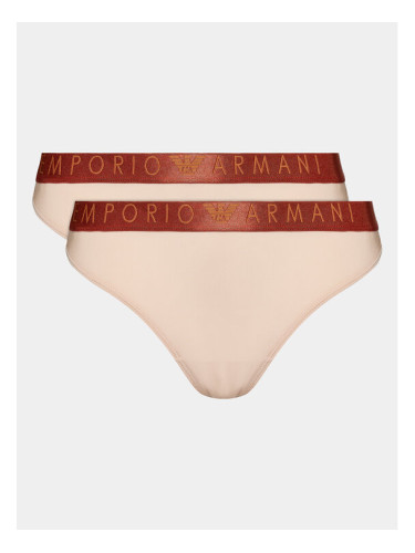 Emporio Armani Underwear Комплект 2 чифта бикини 163337 3F235 03050 Бежов