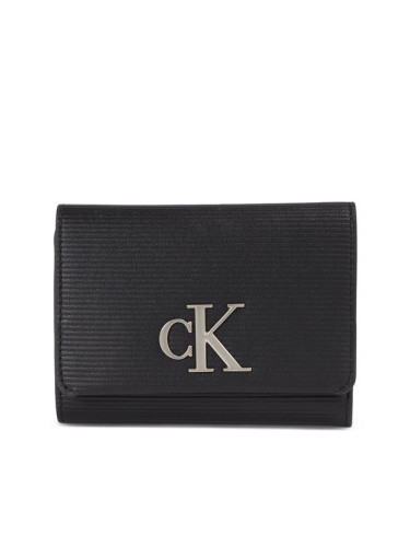 Calvin Klein Jeans Дамски портфейл Minimal Monogram Med Trifold T K60K611237 Черен