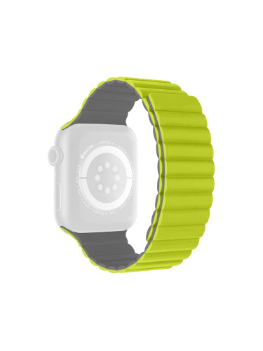 Двуцветна силиконова каишка за Apple Watch 42/44/45/49 мм, зелено и сиво