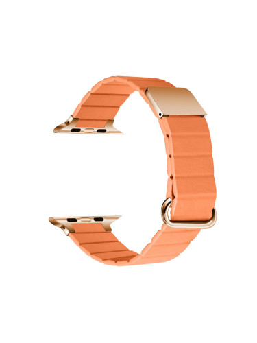 Кожена каишка за Apple Watch 38/40/41 мм, оражнева