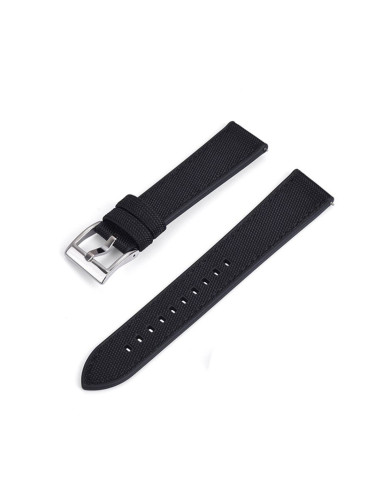 Хибридна каишка от текстил и каучук, 20 мм, черна, RMN-RWB078-20PC-1A