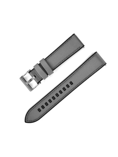 Хибридна каишка от текстил и каучук, 22 мм, сива, RMN-RWB078-22PC-8A