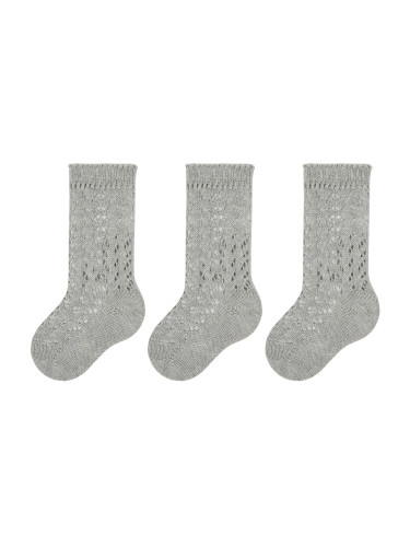 Комплект 3 чифта дълги чорапи детски Condor 2.518/2 Сив