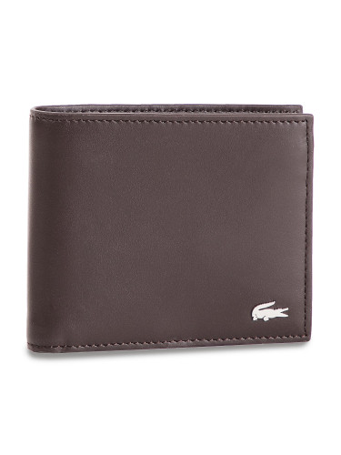 Голям мъжки портфейл Lacoste Large Billfold & Coin NH1112FG Кафяв