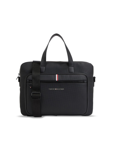 Чанта за лаптоп Tommy Hilfiger Th Essential Pique Computer Bag AM0AM11542 Черен