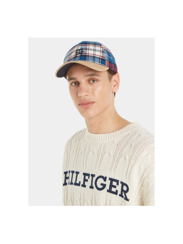 Шапка с козирка Tommy Hilfiger Th Monogram Tartan Cap AM0AM11991 Син