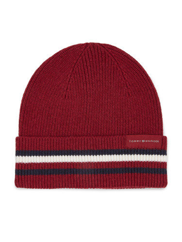 Шапка Tommy Hilfiger Corporate Beanie AM0AM11484 Червен