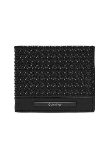 Голям мъжки портфейл Calvin Klein Modern Bar Bifold 6Cc W/Bill K50K511374 Черен