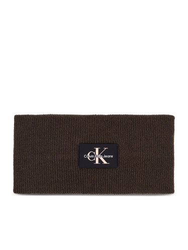 Лента за глава Calvin Klein Jeans Monologo Rubber Headband K60K611258 Кафяв