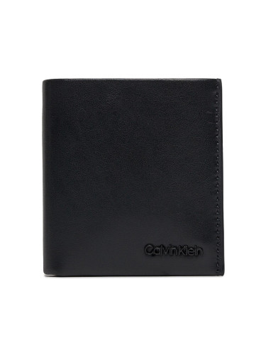 Голям мъжки портфейл Calvin Klein Minimal Focus Trifold 6Cc W/Coin K50K511270 Черен