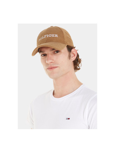 Шапка с козирка Tommy Hilfiger Monotype Cordoroy Cap AM0AM11990 Бежов