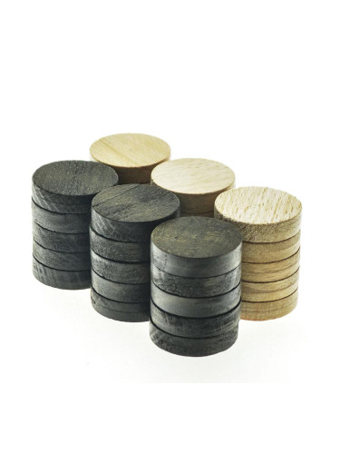 Пулове за табла Manopoulos - Wooden Checkers, дървени, 26мм