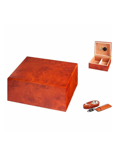 Кутия за пури (хумидор) Angelo, с пепелник, резачка и калъф за пури