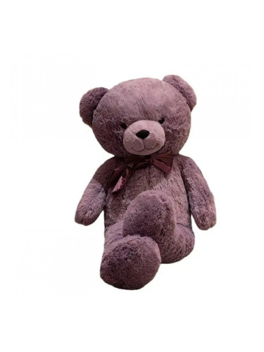 Плюшено мече с кадифена панделка, лилаво, 90 см
