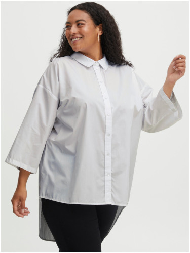 White Fransa Shirt with Extended Back - Women