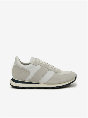 Light grey men's sneakers with suede details Geox - Men's