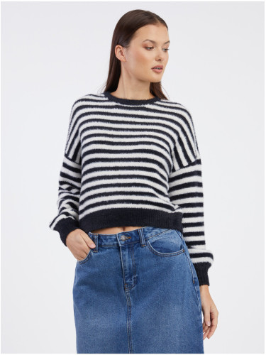 White-black ladies striped sweater ONLY Piumo - Ladies