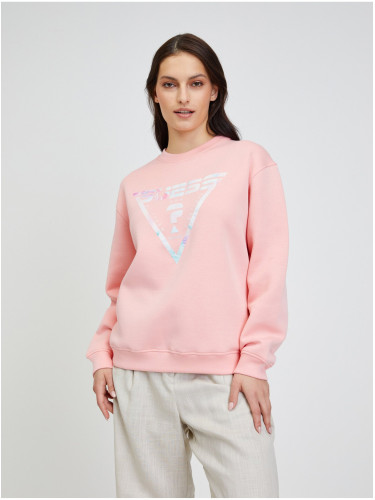 Light pink womens sweatshirt Guess Emely - Women