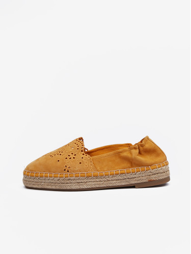 Mustard suede espadrilles Tamaris