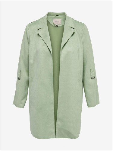 Light green women's light coat in suede finish ONLY CARMAKOMA - Women