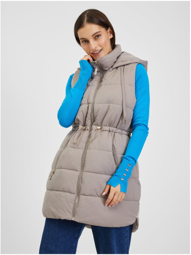 Orsay Grey Women's Quilted Vest - Women's