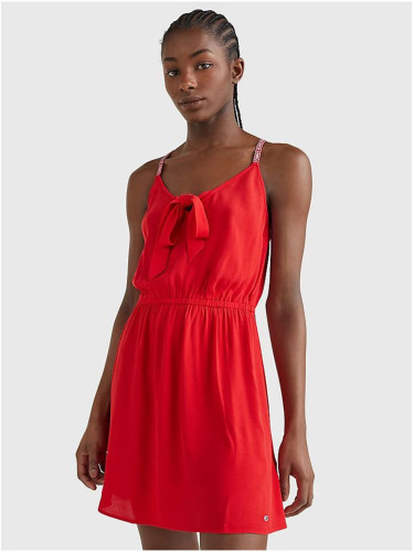 Red Ladies Dress on Straps Tommy Jeans - Women