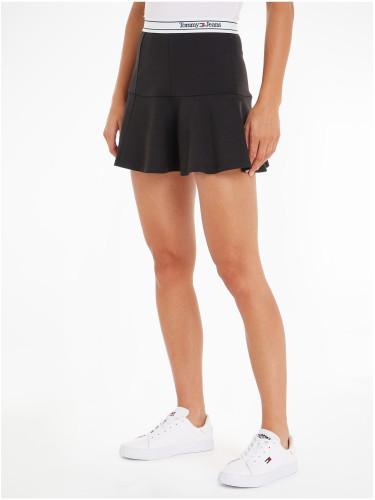 Black Ladies Skirt Tommy Jeans Logo Taping Skir - Women