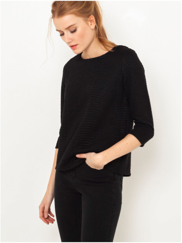 Black sweater with three-quarter sleeves CAMAIEU