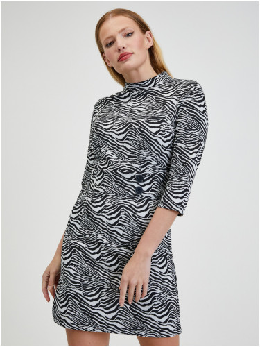 Orsay Black & White Women Patterned Dress - Women